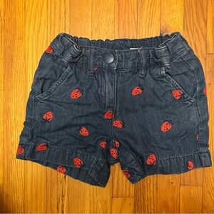 Hannah Andersson Denim Shorts with Red Strawberry Print